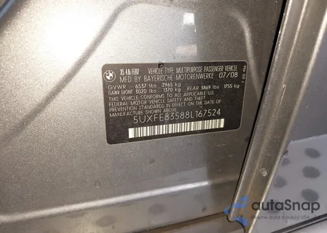 2008 BMW X5 4.8I z USA, uszkodzony, nr VIN 5UXFE83588L167524